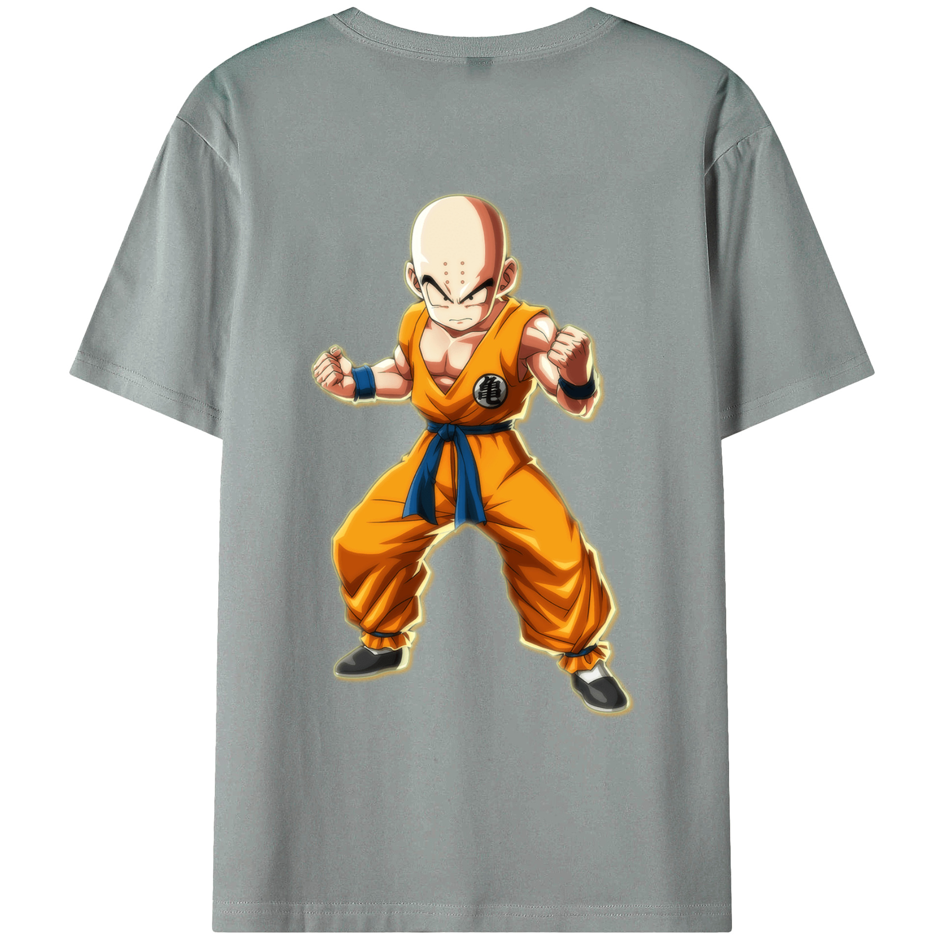 （画像用） ドラゴンボール クリリン DRAGON BALL krillin 綿100％ メンズ半袖Tシャツ（バックプリント） 通気性